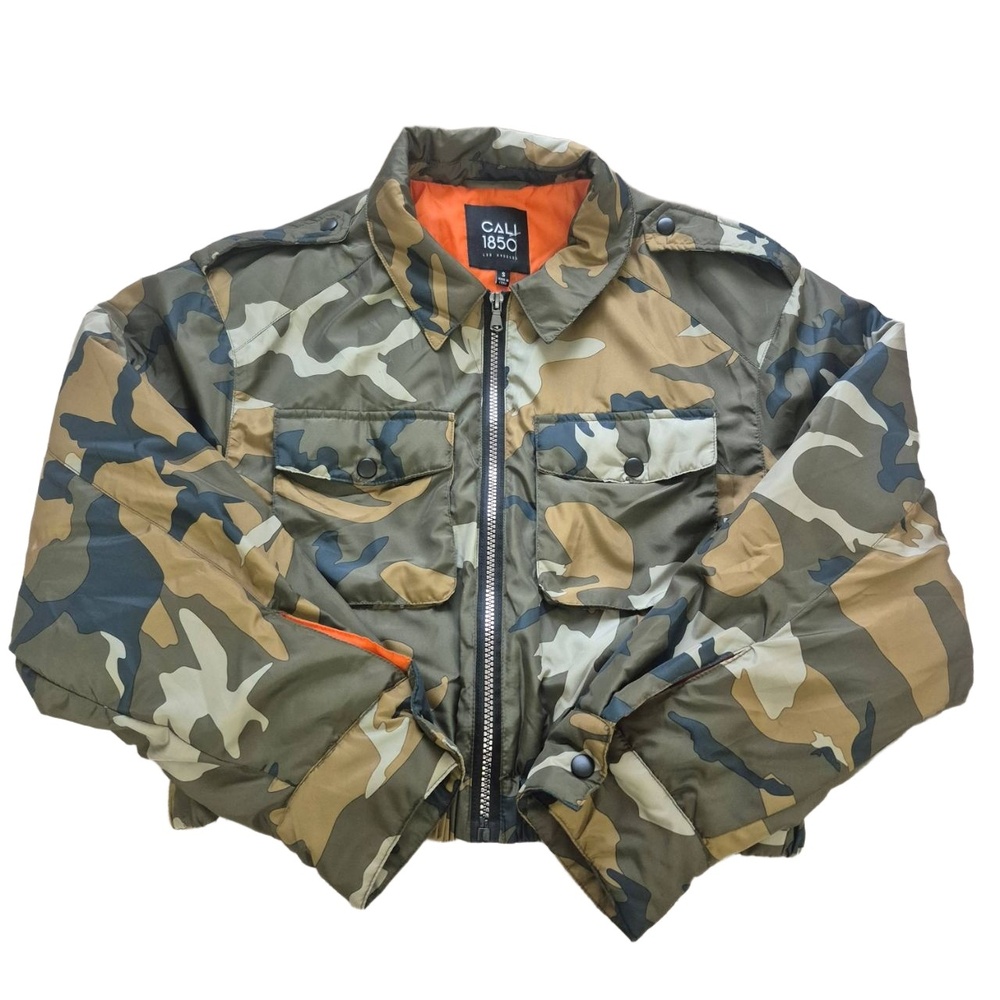 CALI 1850 Jacket Camouflage Utility Cropped Bomber Military Chic Women's Small